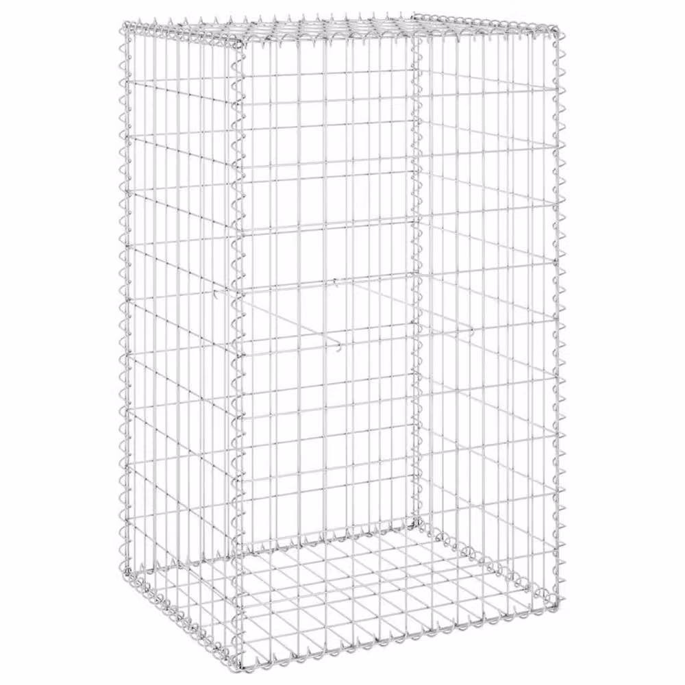 Berkfield Home Durable Galvanised Steel Gabion Wall with Covers in Silver, W/D/H: 60 x 50 x 100 cm – 2