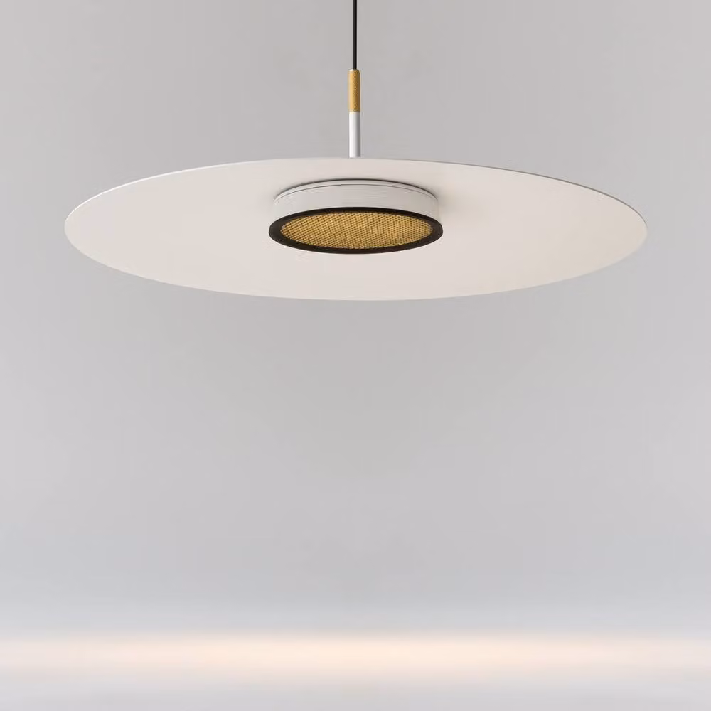 Netlighting El Modern Dome Pendant Ceiling Light with White Shade and Black Metal Finish, 800lm, 3000K Warm White LED – 2