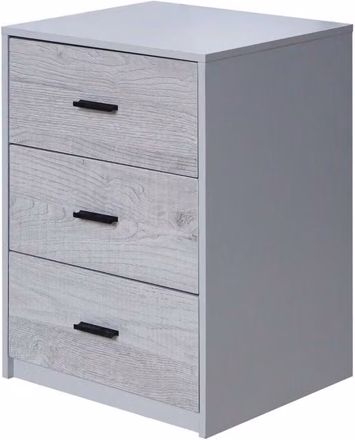 URBNLIVING Modern Grey Wooden Bedside Cabinet