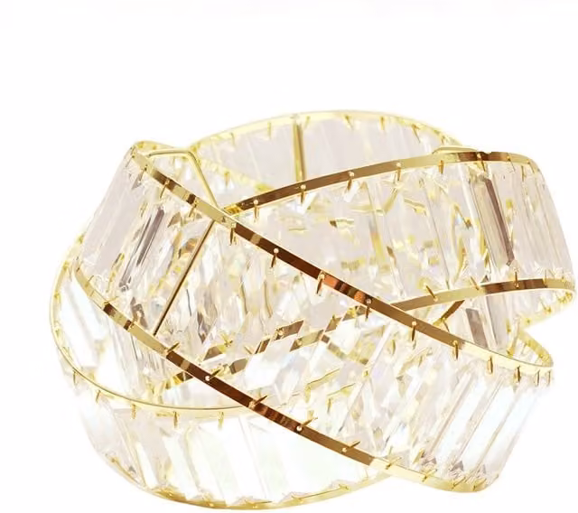 Hudson Acrylic Jewel Easy Fit Lampshade with LED Bulb in Gold and Transparent