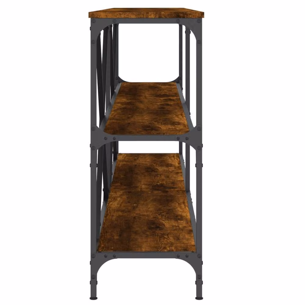 Berkfield Home Smoked Oak Console Table in Brown, W/D/H: 180 x 30 x 75 cm – 4