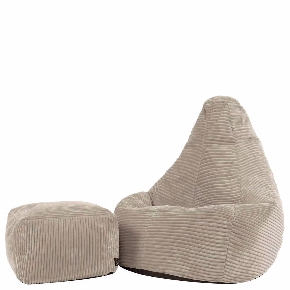icon Dalton Kids Cord Bean Bag and Footstool with Filling Included, Beige – 2