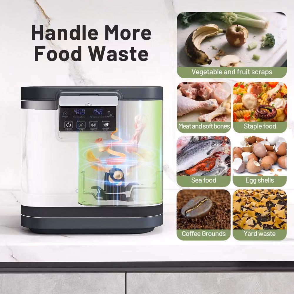 Costway Smart Electric Composter and Waste Dispenser, 4L Countertop Compost Machine, Black – 9