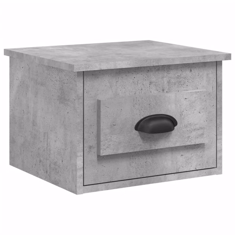 Berkfield Home Elegant Wall-mounted Bedside Cabinet in Concrete Grey, W: 41.5 cm, D: 36 cm, H: 28 cm – 2