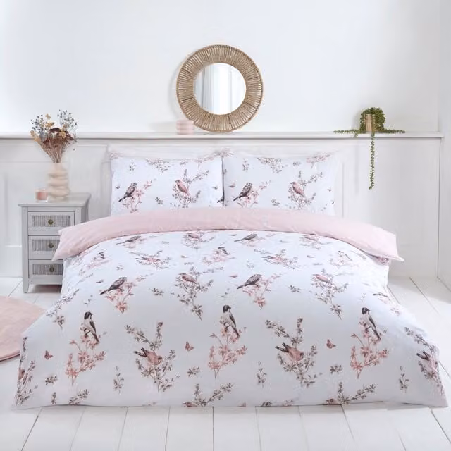 Rapport Home Vintage Floral Microfibre Reversible Duvet Cover Set, Multicolour, W: 180 cm, L: 200 cm