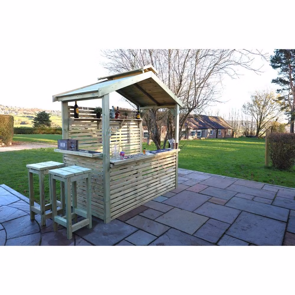 Churnet Valley Garden Furniture Ltd The Buxton Garden Bar in Light Brown, W/D/H: 224 x 111.5 x 233 cm – 4