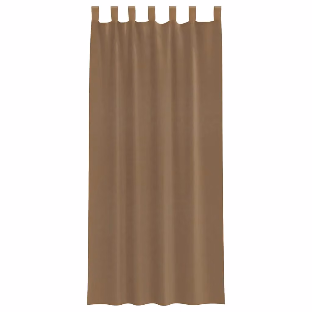 Berkfield Home Brown Voile Fabric Panel Curtains with Tabs, 2 Pack, W: 140 cm, H: 225 cm – 2