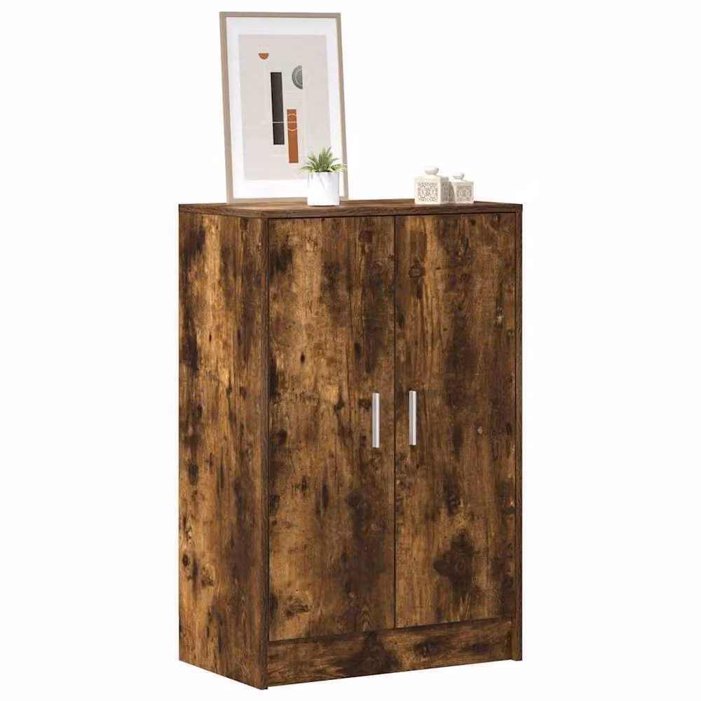 Berkfield Home Smoked Oak Shoe Cabinet in Brown, W/D/H: 60 x 35 x 92 cm – 3