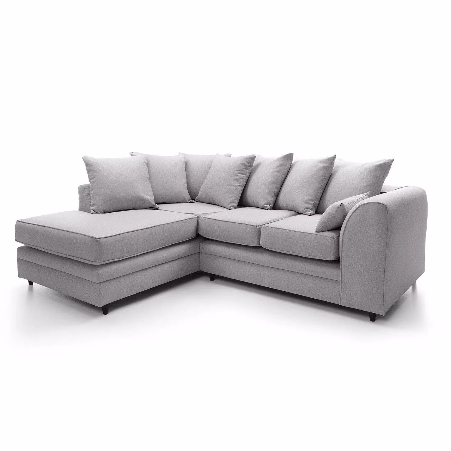 Abakus Direct Darcy Left Hand Facing Corner Sofa in Light Grey Smart Linen Fabric – 2