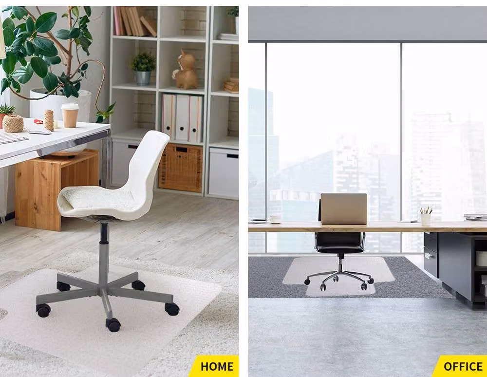 Marlow Clear PVC Non-Slip Office Chair Mat for Hard Floors and Carpet, W/D: 120 x 90 cm – 5