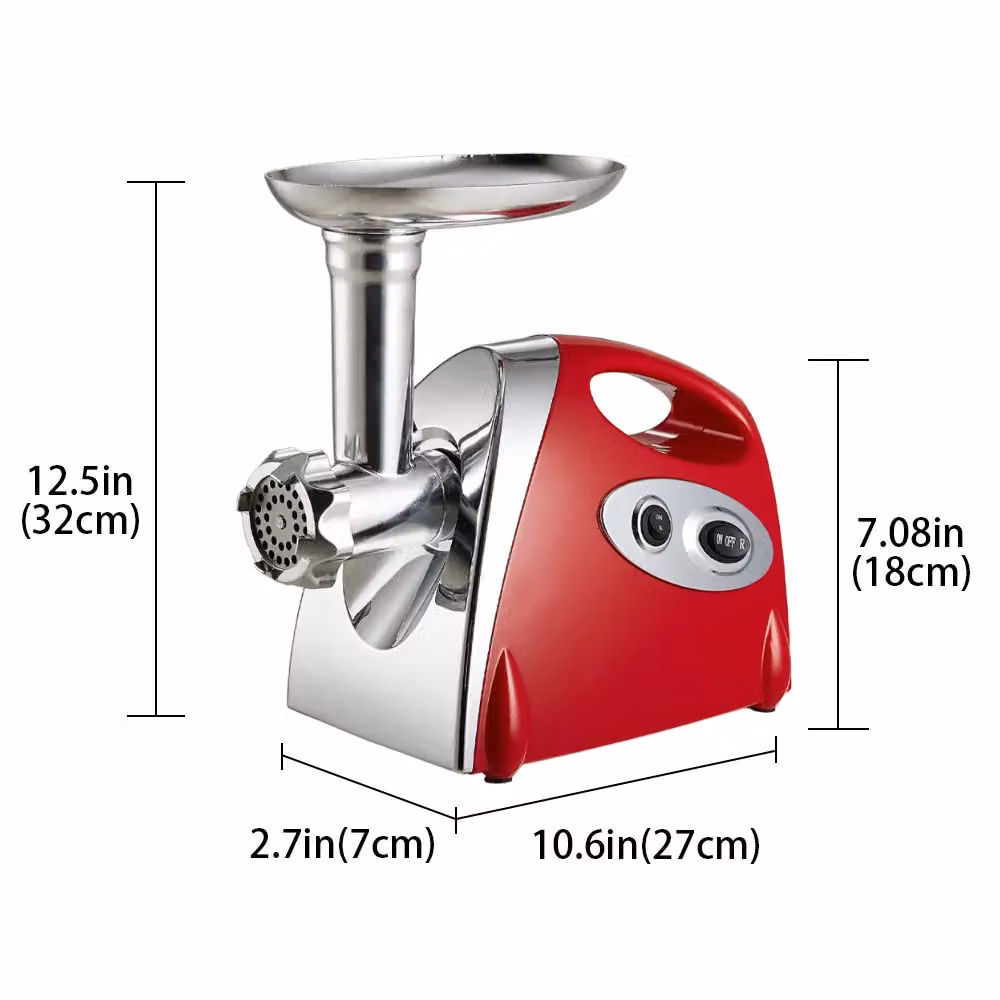 Living and Home 2800W Electric Meat Grinder, Mincer, Mixer and Sausage Stuffer in Red – 4