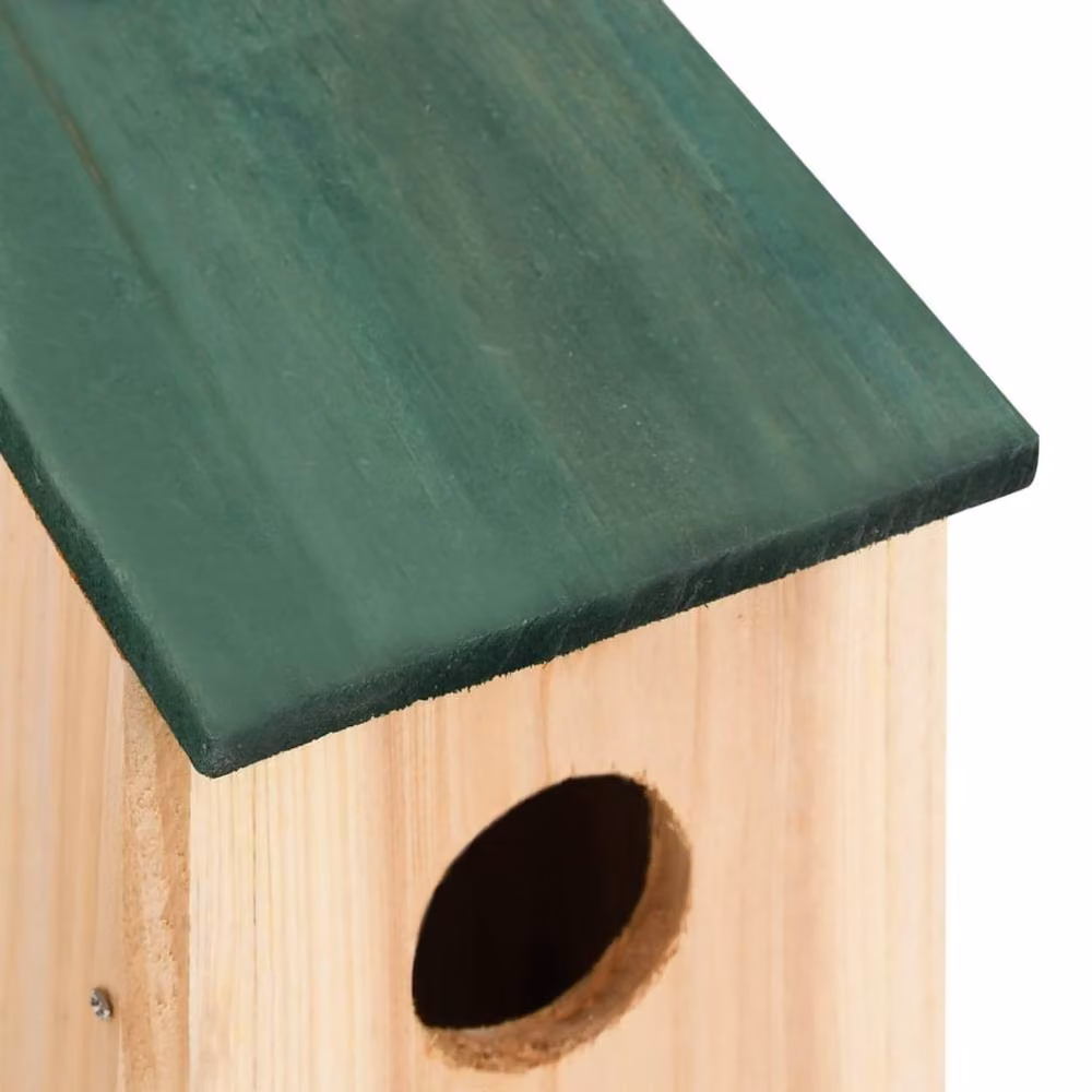 Berkfield Home 10 Pack Rustic Solid Firwood Bird Houses in Brown, W/D/H: 12 x 12 x 22 cm – 3