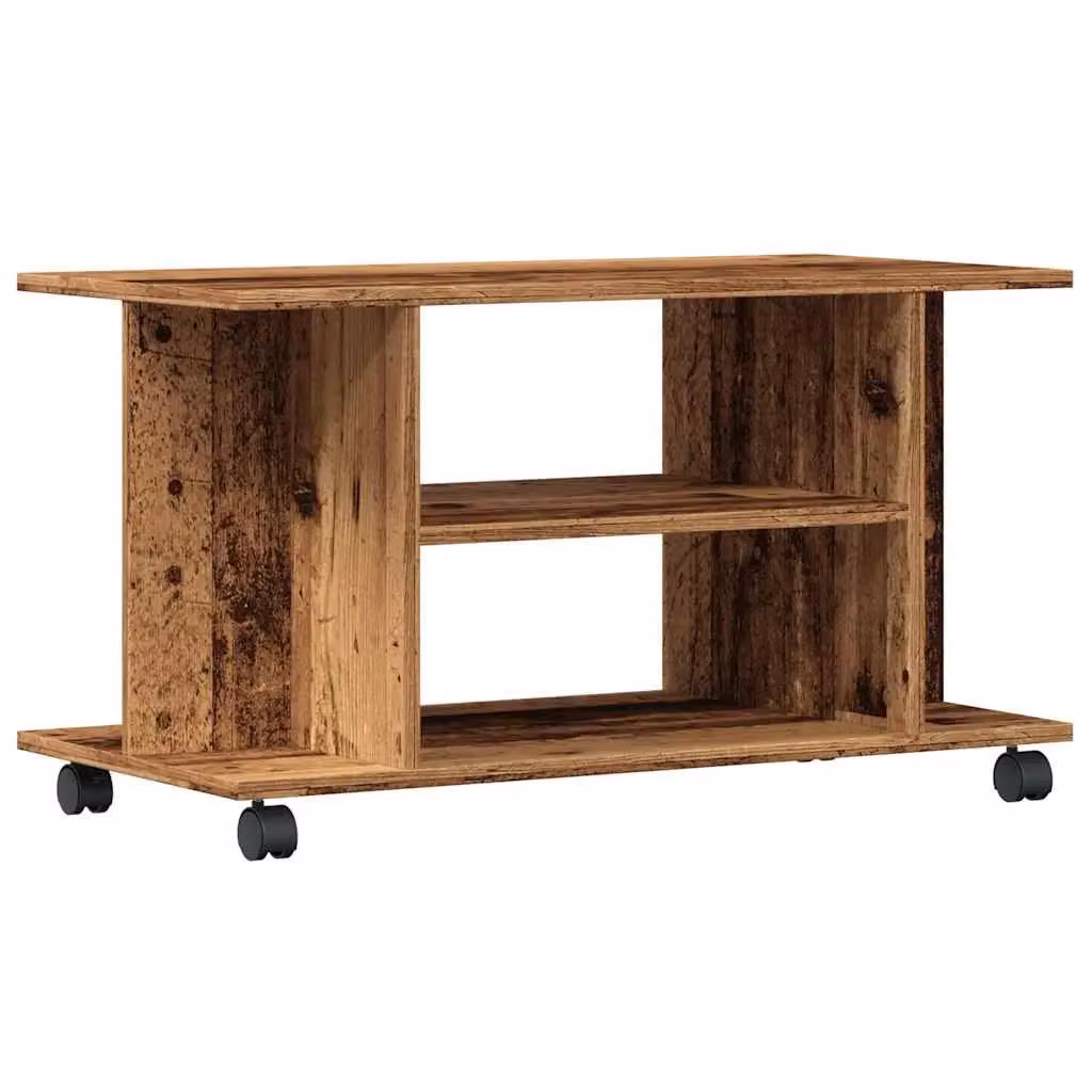Berkfield Home Industrial TV Cabinet with Castors in Brown, W/D/H: 80 x 40 x 45 cm – 2
