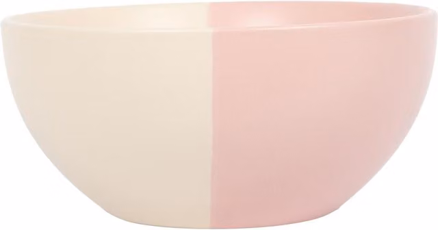 Nicola Spring Dipped Stoneware Cereal Bowl, Pink, Diameter: 16.5 cm