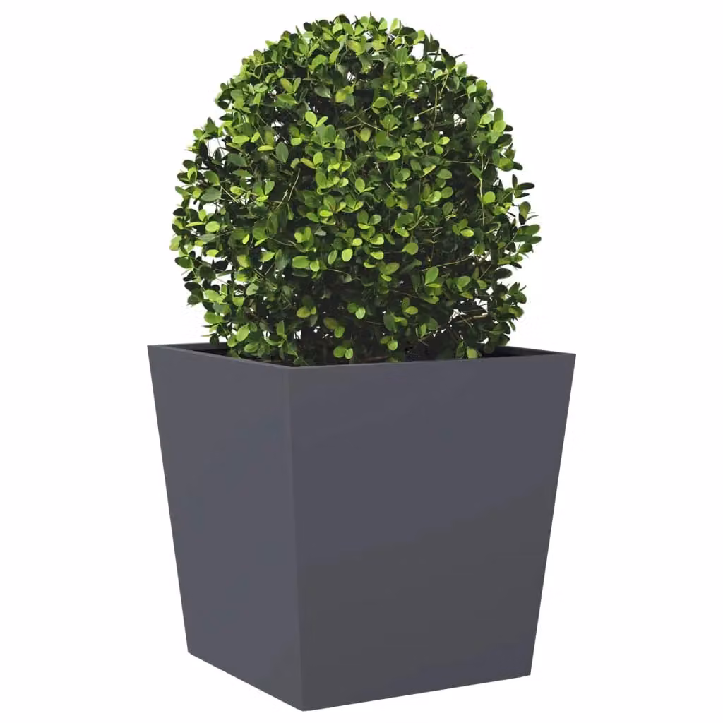 Berkfield Home Steel Garden Planter Tub in Anthracite Black, W/D/H: 50 x 50 x 50 cm – 3
