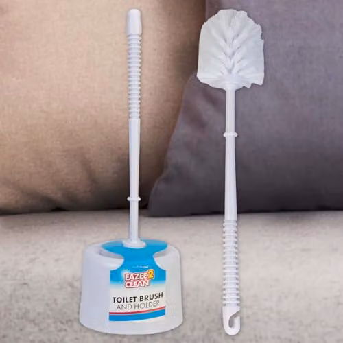 VFM e-Store White Plastic Toilet Brush and Holder, Height: 35 cm, Width: 10 cm, Depth: 10 cm – 4
