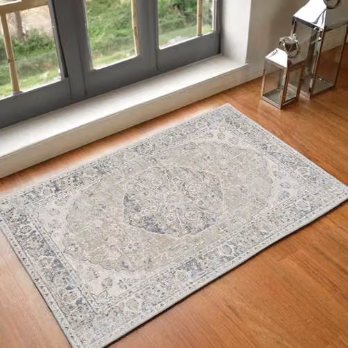 Livabliss Amayra Machine Washable Runner, Vintage Boho Pattern, Grey, Blue and Multicolour, W: 66 cm, L: 120 cm – 5