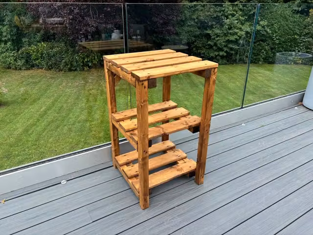 Charles Taylor Trading Bramshall Multi Storage Garden Table in Brown Wood