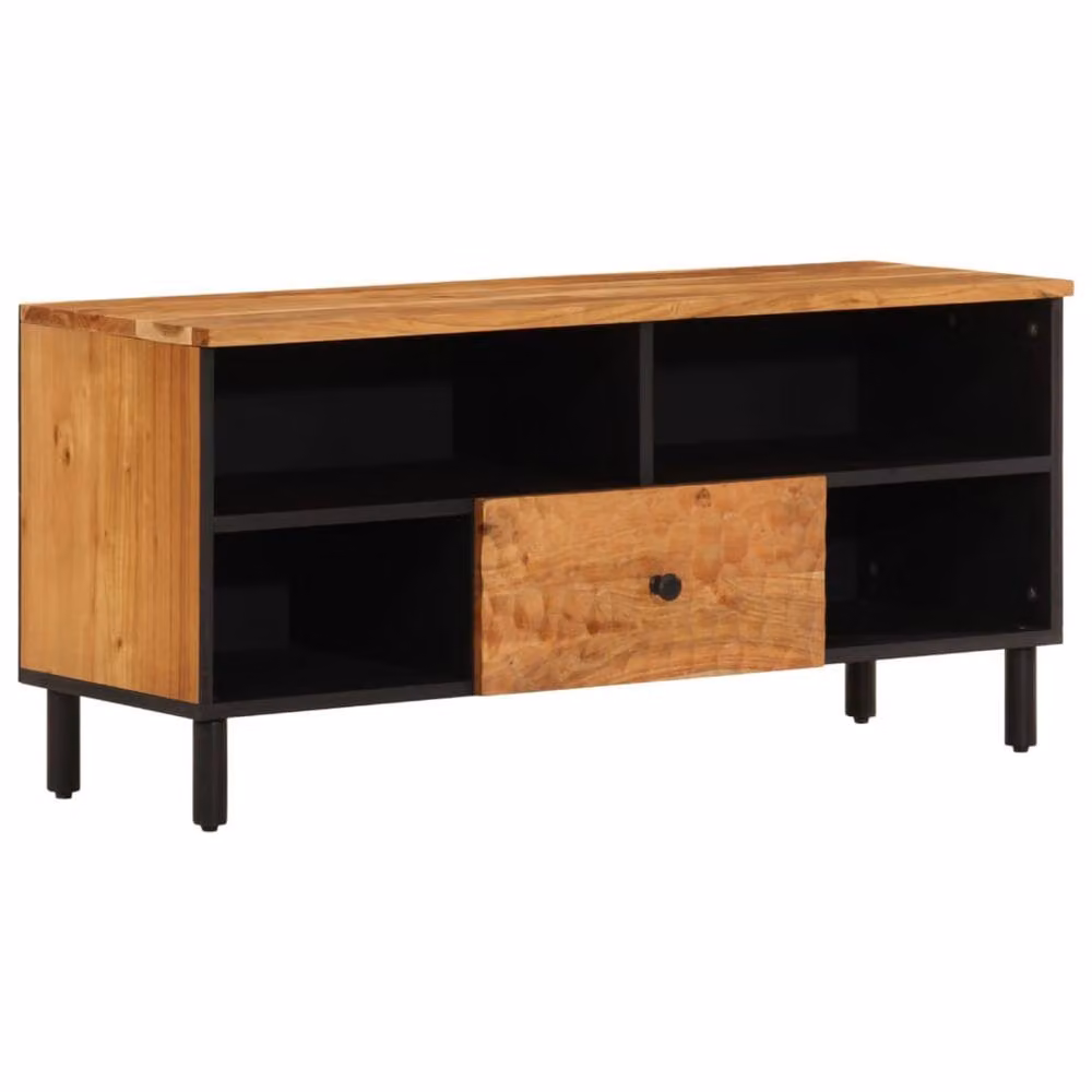 Berkfield Home Industrial TV Cabinet in Brown Solid Acacia Wood, W/D/H: 100 x 33 x 46 cm – 3