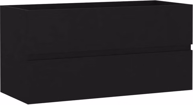 Berkfield Home Black Modern Bathroom Sink Cabinet with Built-in Basin, W/D/H: 90.0 x 38.5 x 45.0 cm