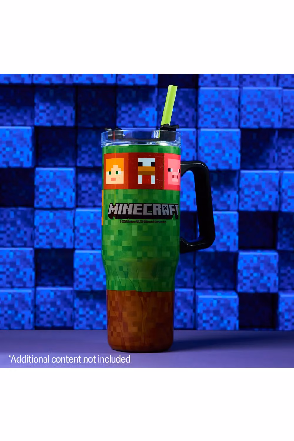 Minecraft Insulated Travel Mug with Straw and Handle, 940ml, Multicolour – 8