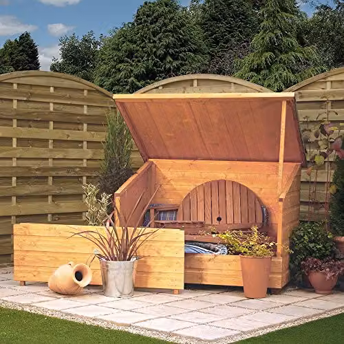 Rowlinsons Shiplap Garden Patio Chest in Brown, W: 138 cm, D: 90 cm, H: 94 cm – 2