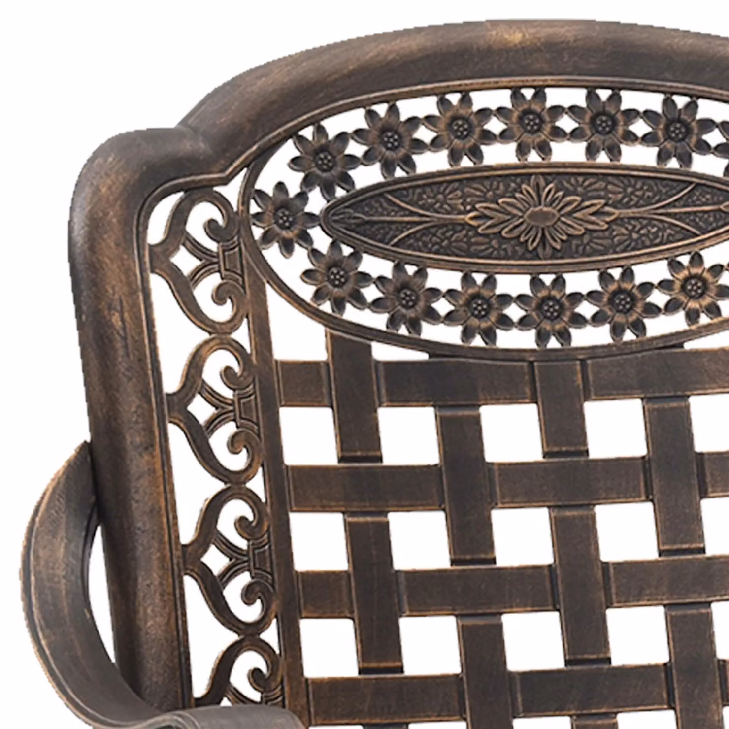 Berkfield Home Set of 2 Bronze Cast Aluminium Garden Chairs with Armrests – 4