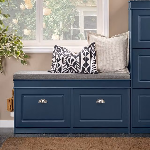 SoBuy Modern Shoe Bench Rack with Flip-drawer in Blue