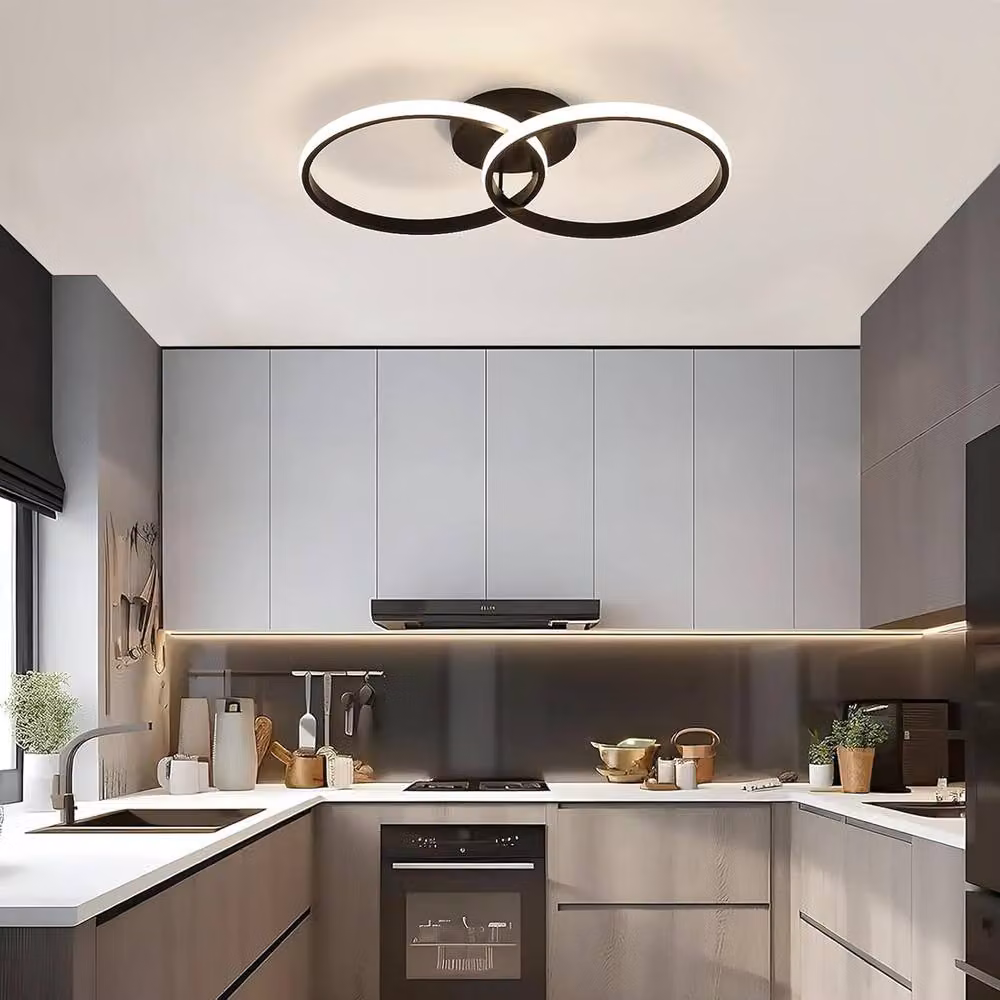 Pheashine Black Round Cross LED Ceiling Light, 42W, 4500K, Diameter: 31 cm – 5