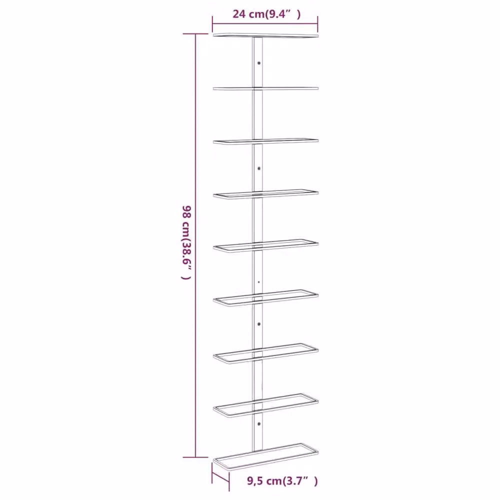 Berkfield Home Gold Iron Wall-mounted Wine Rack for 9 Bottles, 2 Pack – 3