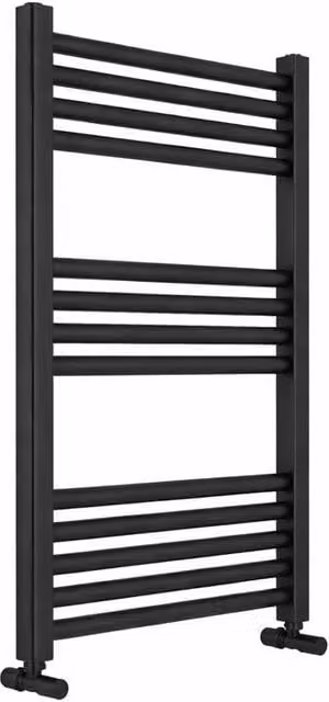 Bathroom Kingdom Omata Straight Heated Towel Rail in Gunmetal Grey and Black, W: 50 cm, H: 120 cm