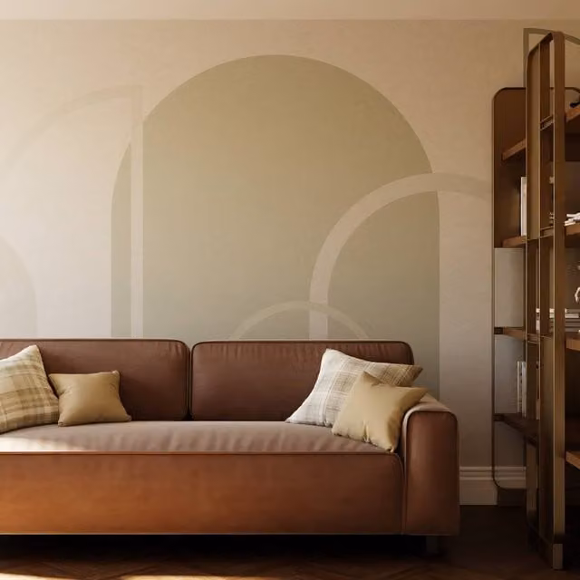 Superfresco Easy Linear Arch Sage Print To Order Geometric Mural in Green, W: 300 cm, H: 280 cm – 1