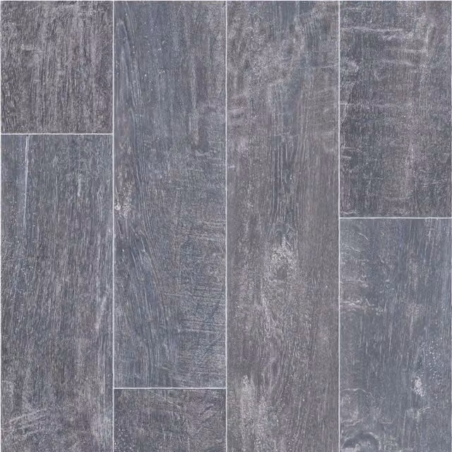 Lotus Grey Wood Look Felt Backed Vinyl Flooring Sheet, Thickness: 3.8 mm, W/D: 400 x 200 cm
