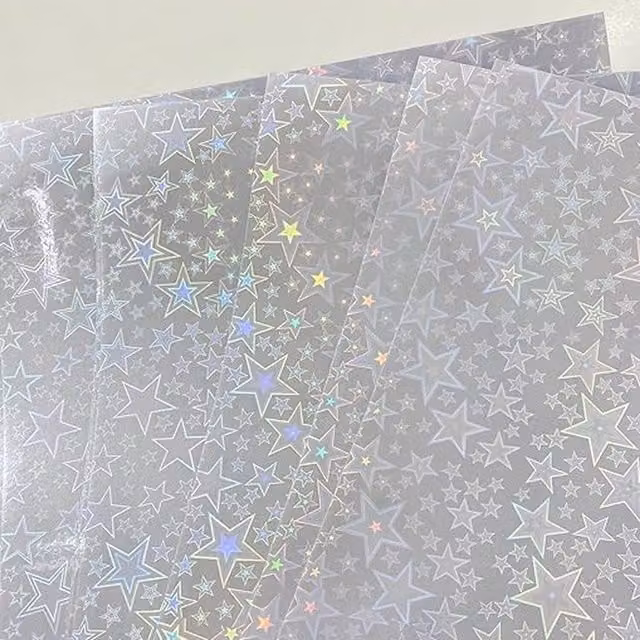 Syntego Pack of 10 Holographic Star Vinyl Overlays in Multicolour