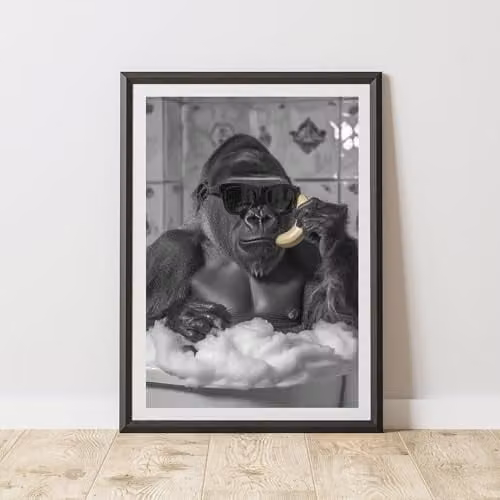 60 Second Makeover Gorilla Banana Phone Animal Print Paper Poster, A4