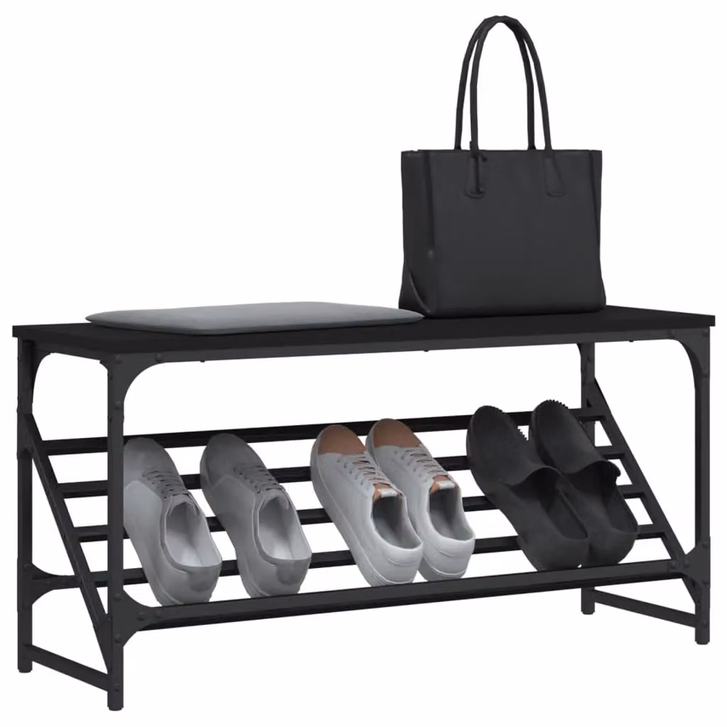 Berkfield Home Black Shoe Rack W/D/H: 90 x 30 x 45 cm – 3