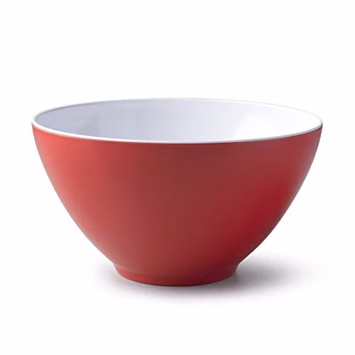 Zeal Melamine Salad Bowl, Red and White, Diameter: 26 cm