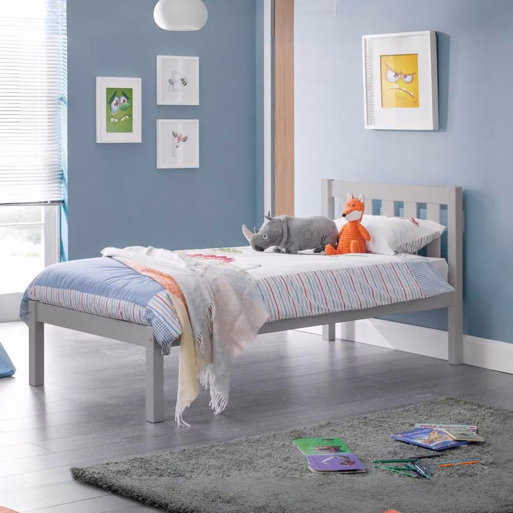 Cheshire Jade Modern Single Bed in Grey, W/D/H: 90 x 200 cm – 2