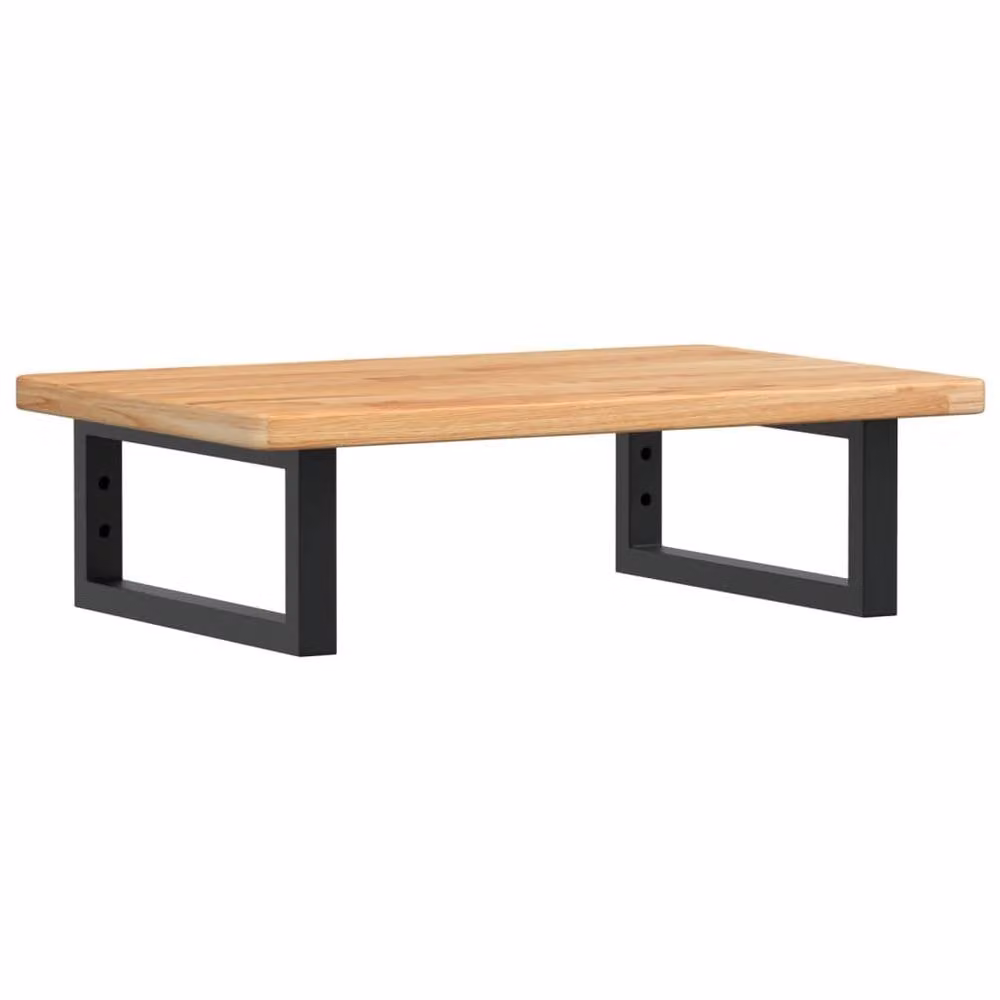Berkfield Home Elegant Wall Mounted Basin Shelf in Brown Oak and Black Steel, W/D/H: 40 x 40 x 17.5 cm