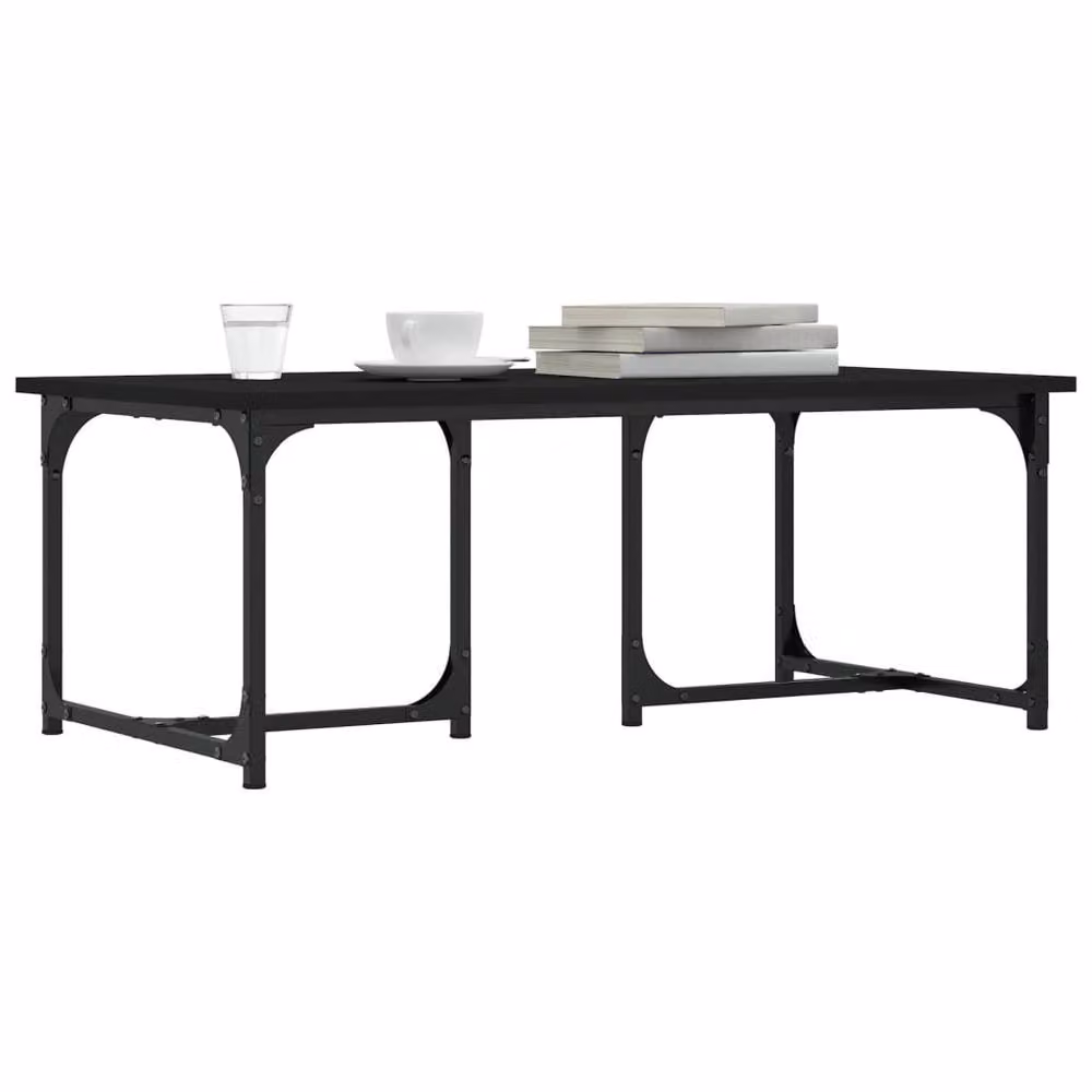 Berkfield Home Black Rectangular Coffee Table W/D/H: 90 x 50 x 35 cm – 3