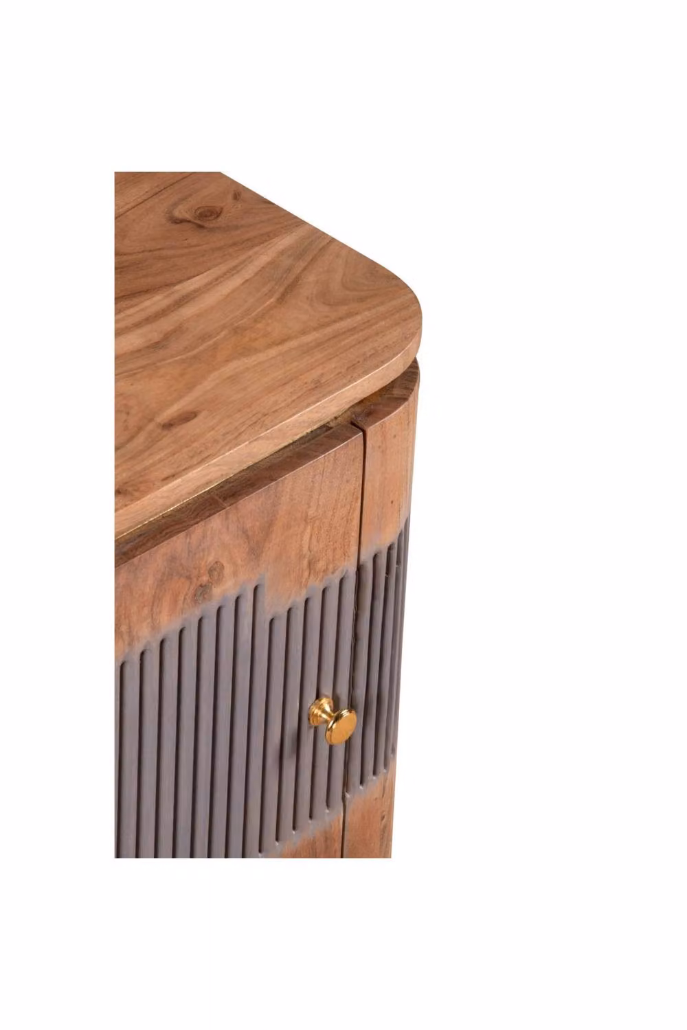 IH Design Wilden Solid Acacia Wood Bedside Table in Grey, W/D/H: 40.0 x 50.0 x 60.0 cm – 4