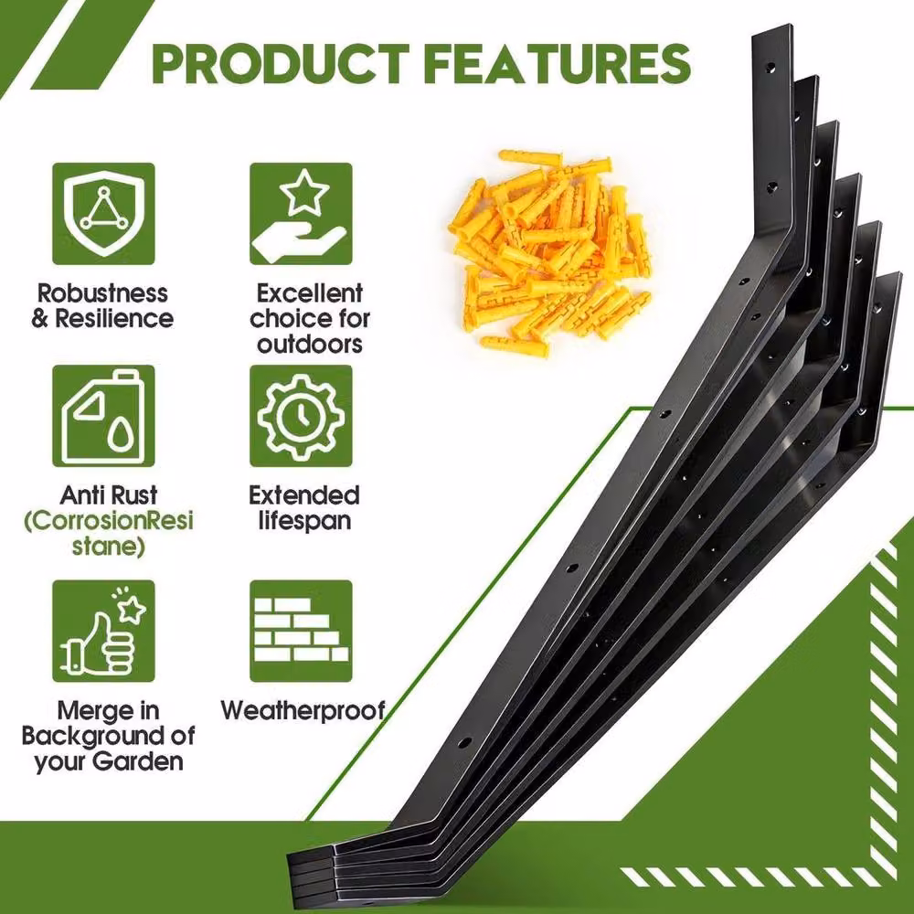 NESTLUNE Black Cat Proof Outdoor Fence Barrier, H 100 cm x D 15 cm – 5