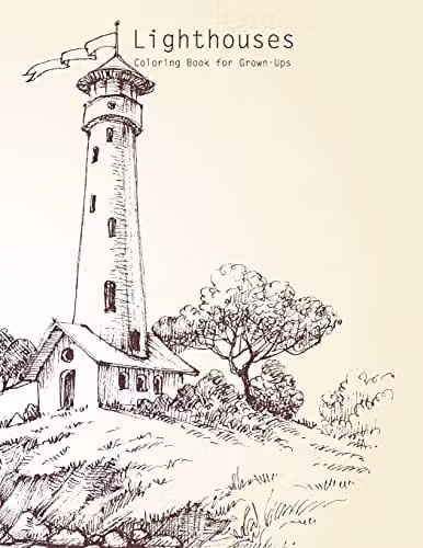 Lighthouses Coloring Book for Grown-Ups Volume 1 by Createspace, Multicolour