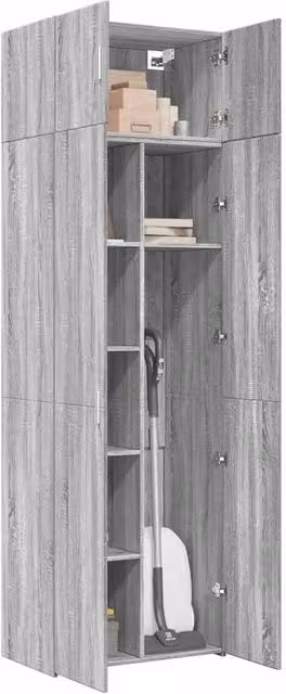 Berkfield Home Grey Sonoma Storage Cabinet with Hinged Doors, W: 70 cm, D: 42.5 cm, H: 225 cm – 1