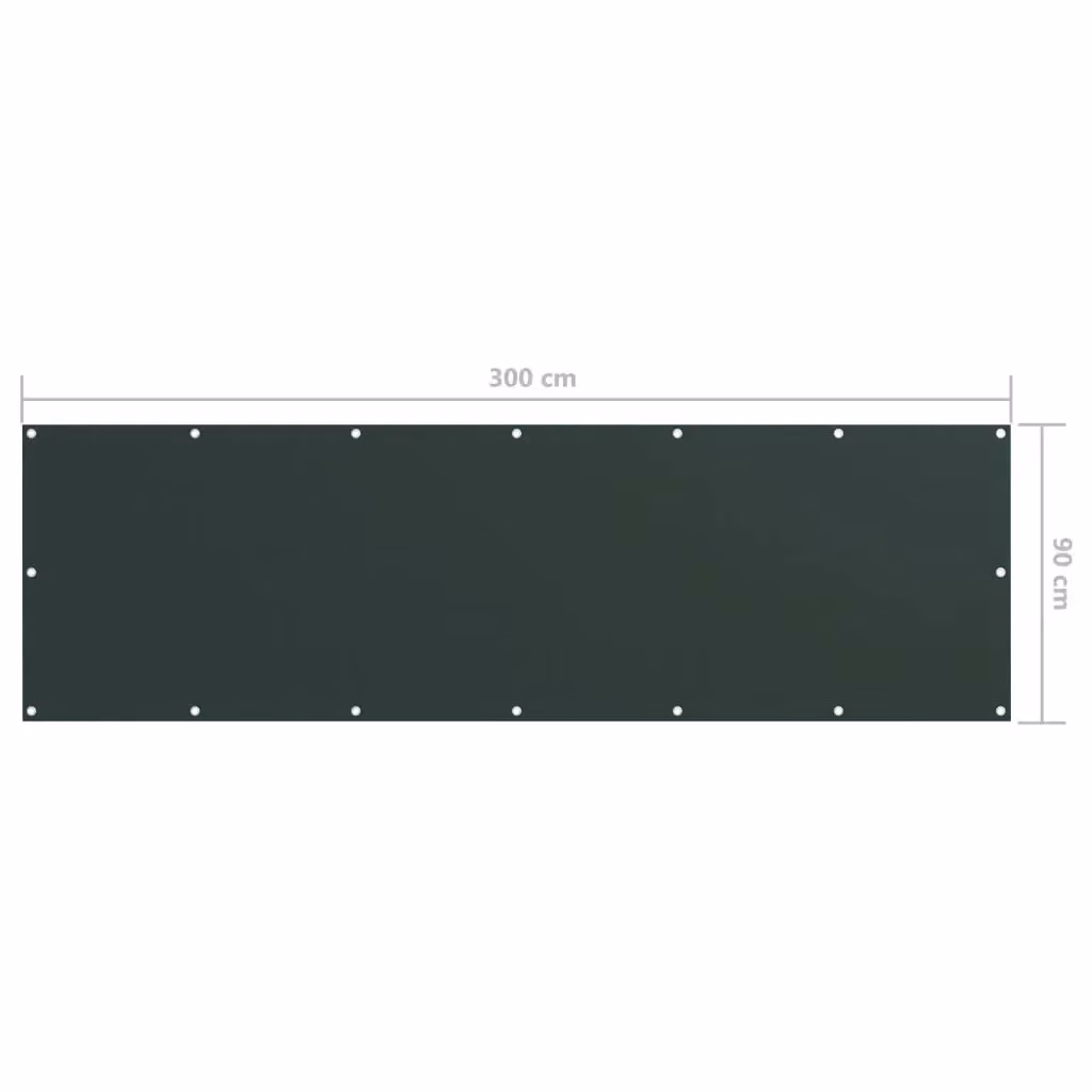 Berkfield Home Balcony Screen in Dark Green Oxford Fabric, W: 90 cm, L: 300 cm – 2