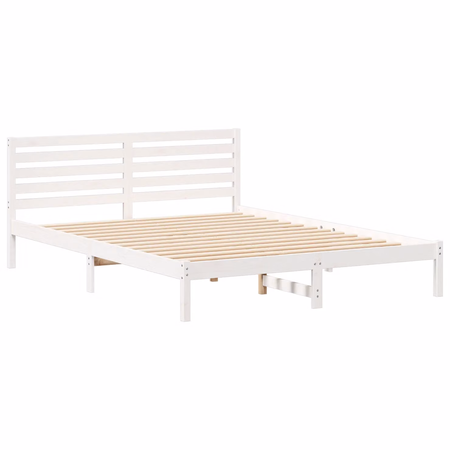 Berkfield Home White Solid Pine Wood Bed with Headboard W/D/H: 160 x 80.5 x 220 cm – 2