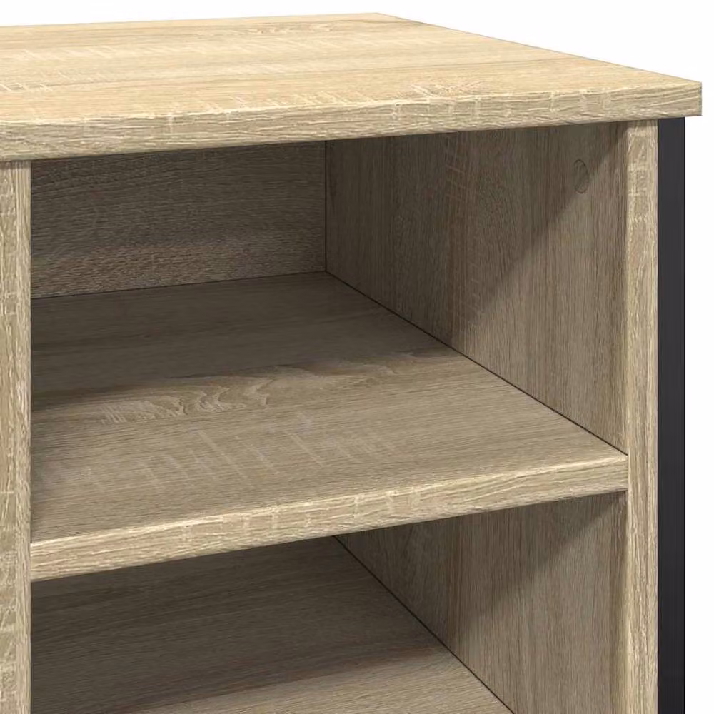 Berkfield Home Shoe Cabinet in Sonoma Oak, W/D/H: 90 x 38 x 61.5 cm – 4