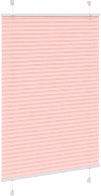 Berkfield Home Single Pleat Fabric Blind in Pink, W: 85 cm, H: 100 cm