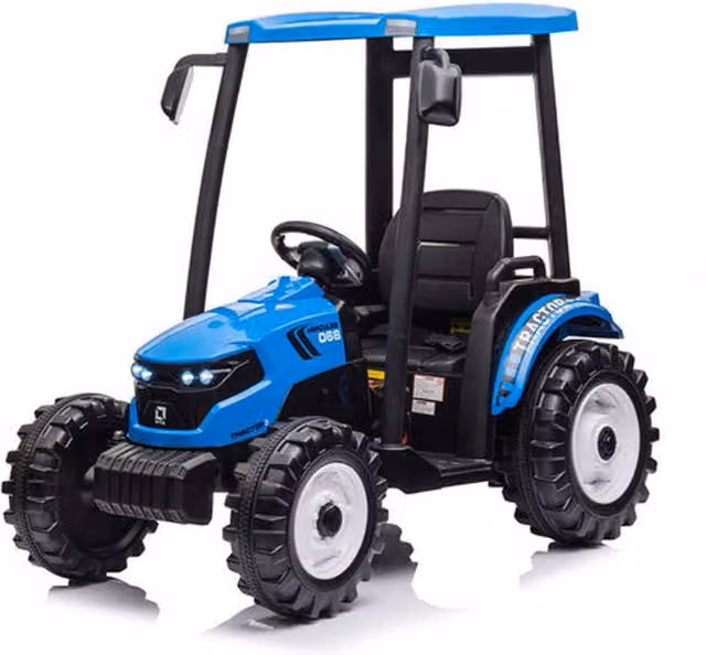 OutdoorToys Hercules 12V Electric Ride On Tractor with Parental Remote Control, Blue
