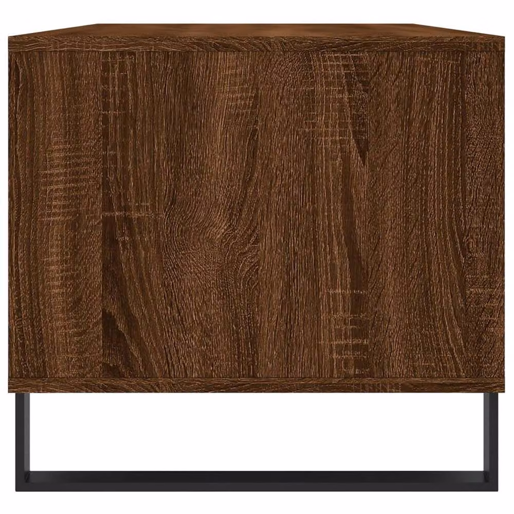 Berkfield Home Modern Coffee Table in Brown Oak, W/D/H: 90 x 49 x 45 cm – 4
